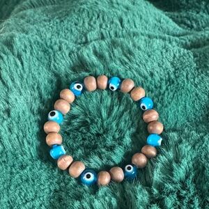 Blue and Brown Beaded Bracelet